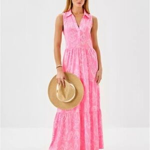 Lilly Pulitzer Riegan Maxi Dress 
Color: Rousseau Pink Tangerine